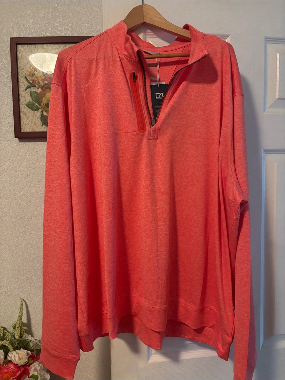Cutter & Buck Men's Coral Zip-Up Pullover Sweater